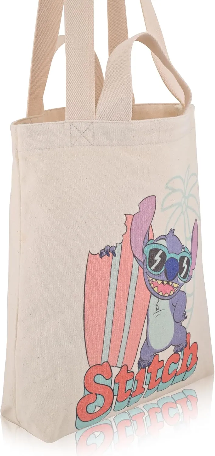 Fast Forward Stitch Beach Bag Tote Bag for Women | Canvas Beach Tote Bag Reusable Grocery Bag | Grey Travel Bag Stitch Accessories, Small, LSVT31FN