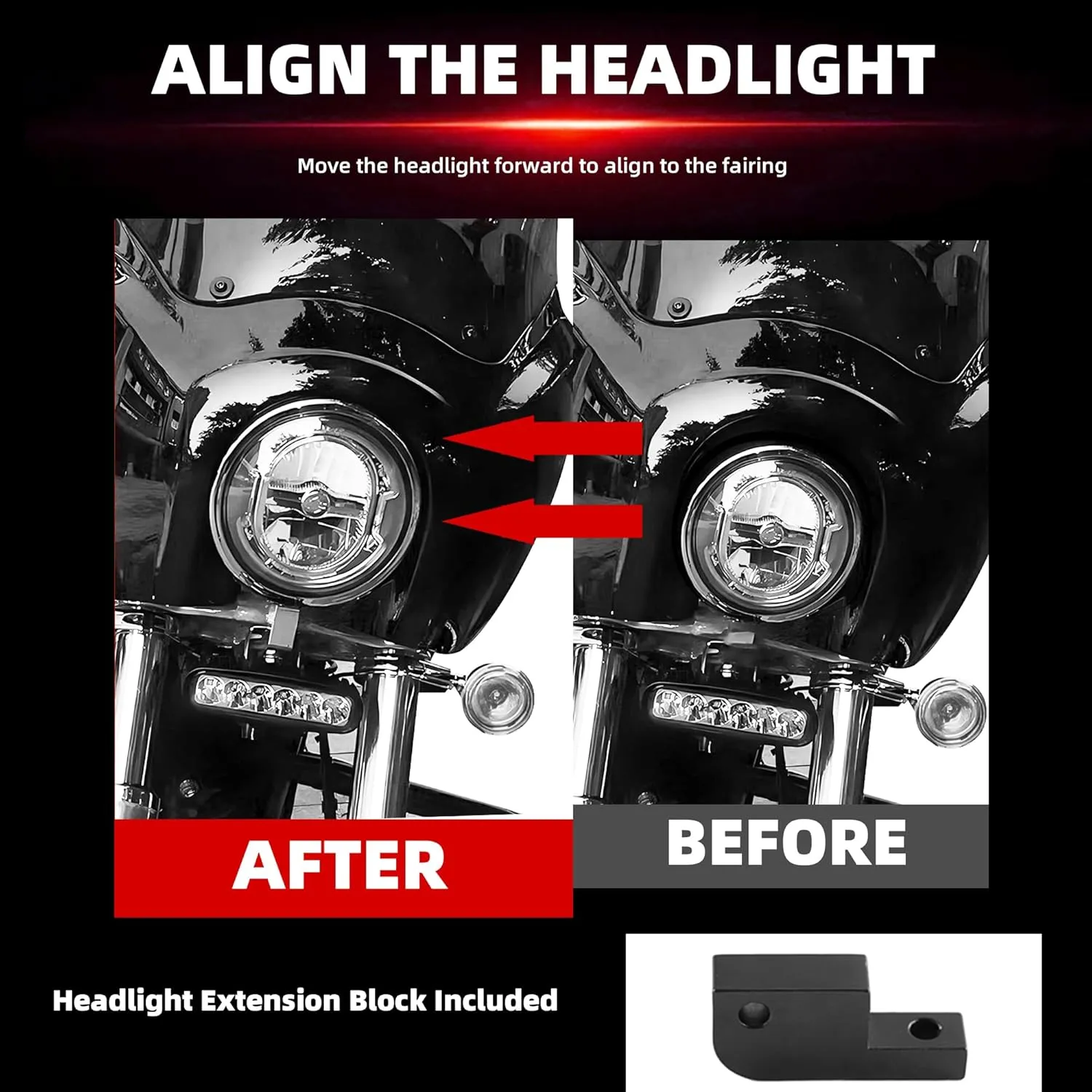 FATECIM Headlight Fairing with 15'' Blackout Windshield Windscreen for Harley Dyna T-Sport FXDXT FXD FXDC FXDB FXDL FXDLS
