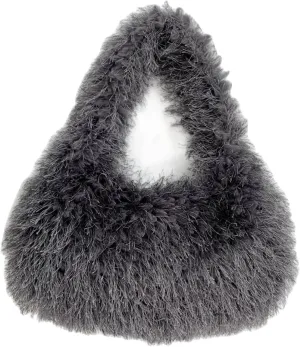 Faux Fur Fluffy Hobo Bag Furry Handbag Purse Y2K Fuzzy Tote Bag,Trendy Cute Plush Purse for Women