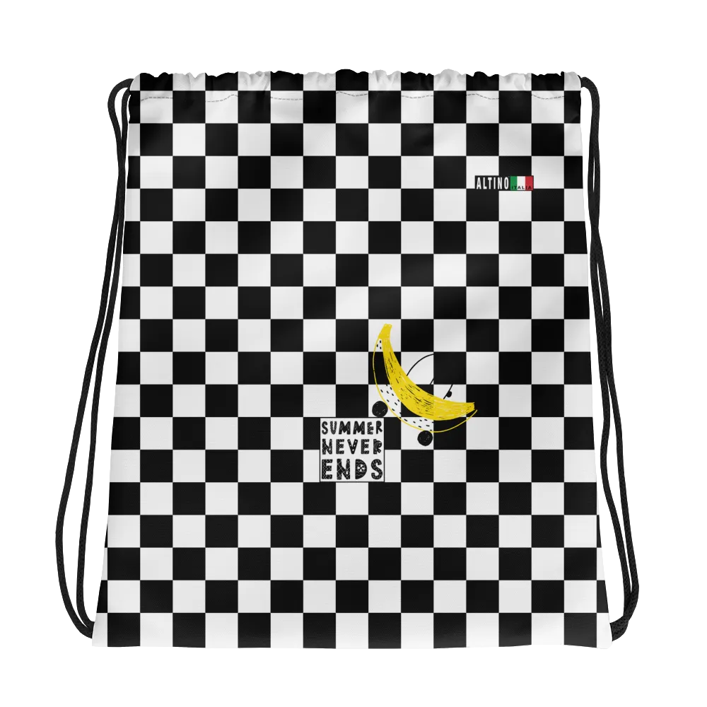 #feff5ba0 - Black White - ALTINO Draw String Bag - Summer Never Ends Collection