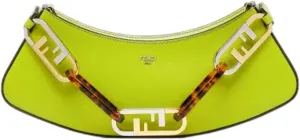 FENDI O'Lock Swing Wasabi Green Calf Leather Small Hobo Shoulder Bag