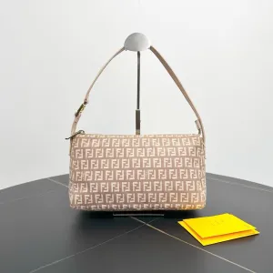 Fendi Zucca Canvas Beige Hobo Bag