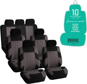 FH Group Three Row Set 7 Seater Gray Travel Master Car Seat Covers, Airbag and Split Rear Car Seat Cover Universal Fit Interior Accessories for Cars Trucks & SUV Automotive Seat Covers