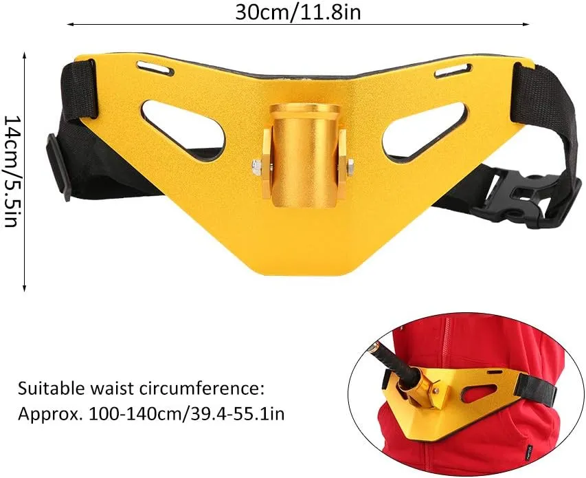 Fishing Rod Holder Fishing Belt Rod Holder Aluminium Alloy Adjustable Fishing Fighting Belt Stand Up Gimbal Padded Fish Rod Holder
