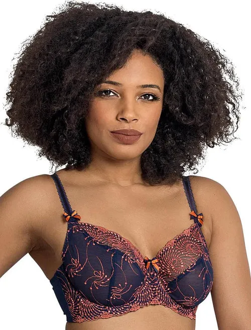 FIT FULLY YOURS Nicole See-Thru Lace Underwire Sailor Blue Opal (#B2271)