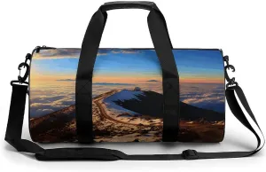 Fitness Bag, Mauna Kea Summit Sunset Print Reusable Gym Bag Sports Travel Fitness Bag Essentials Gym Bag with Shoe Compartment, 17.7in/9in/9in, style