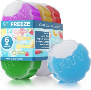 FITY Freeze The 6 Pack - A Space Saving Freezable Ice Pack use w/Lunch Boxes, Diaper Bags, Sore Muscles, 16oz can Cooler tumblers, Beach Bags, Coolers, and More.