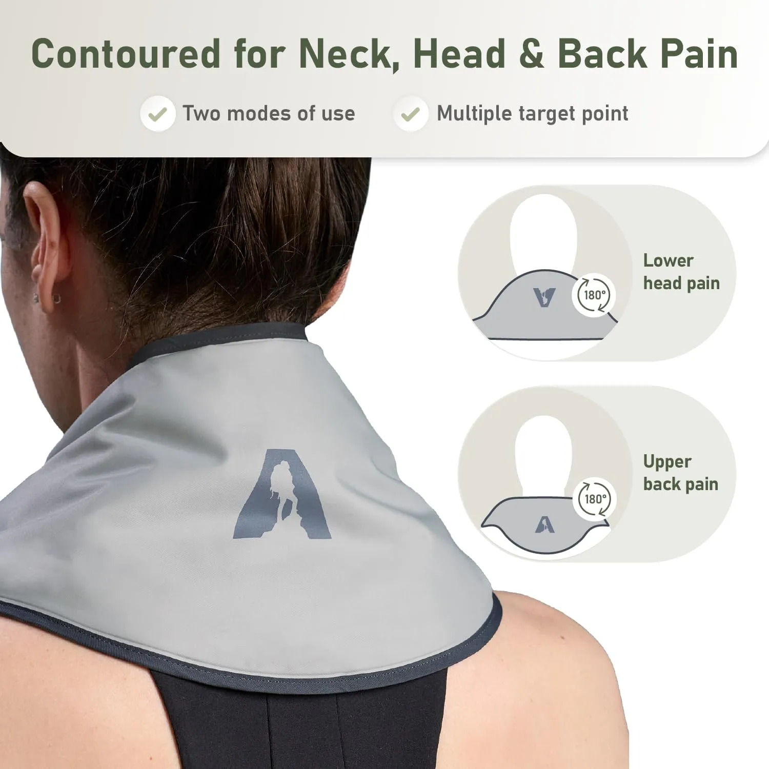 Flexible Neck Ice Pack Wrap, Soft Gel Ice Pack for Neck Pain Relief, Hands-Free Cervical Recovery (8" x 23) - Grey