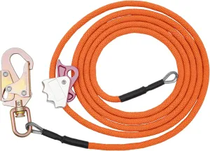 Flip Line, Steel Wire Core Flipline Kit for Climbing Tree 5/8''x12ft, Flip Line Kit with Triple Locking Carabiner & Storage Bag, Ideal for Climbing Lanyard, Lineman’s Belt and Rope