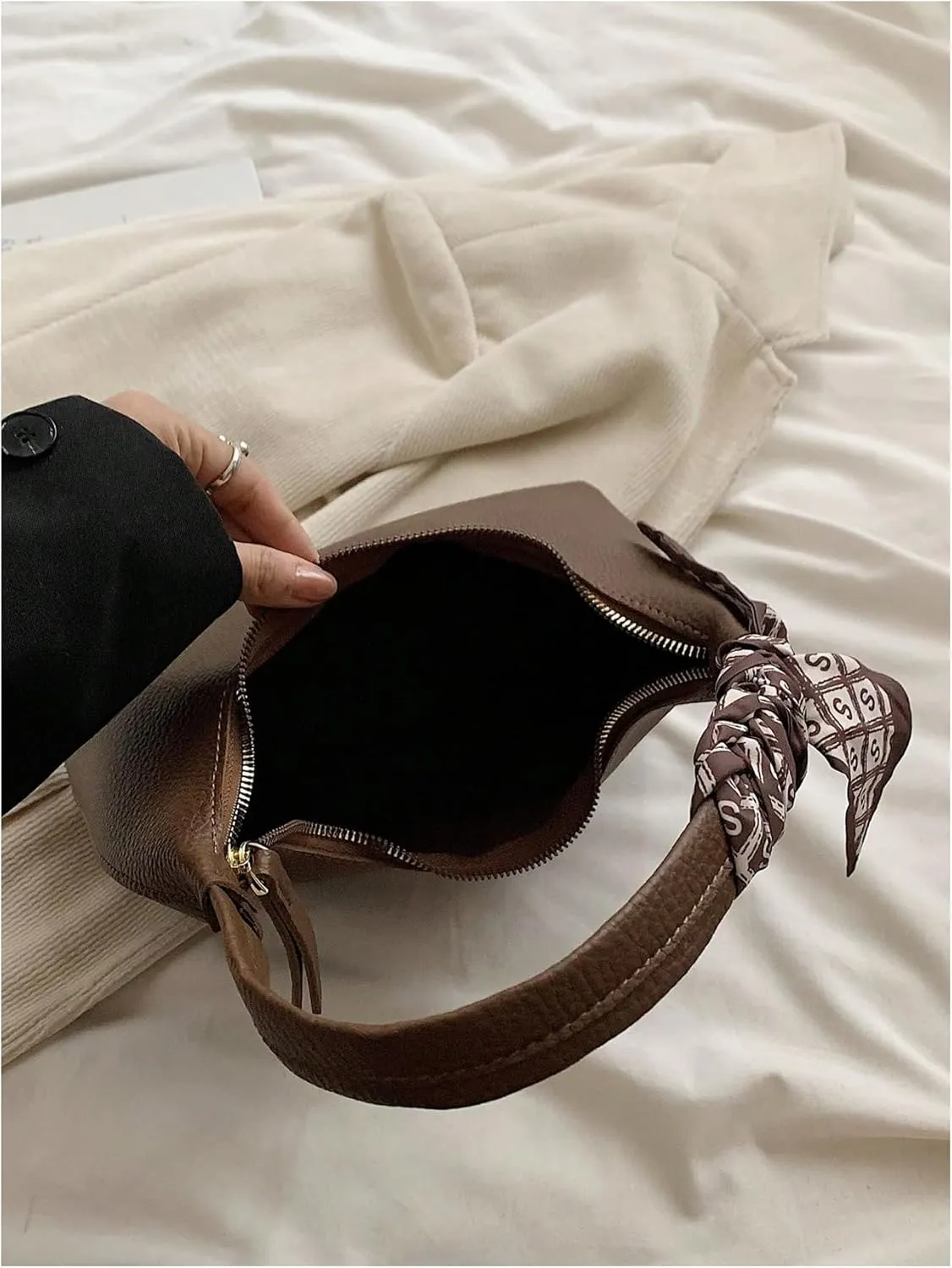 Floerns Women's Elegant Shoulder Handbag Fall Hobo Bag Zip Up Purse