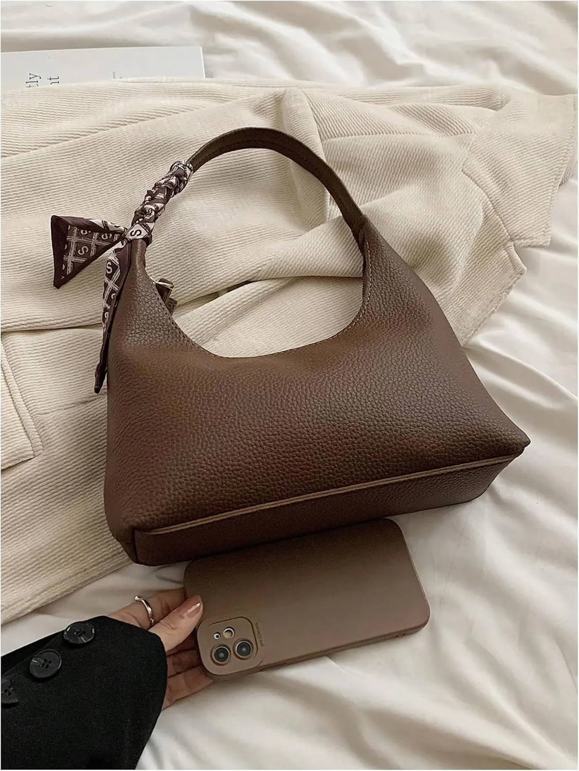 Floerns Women's Elegant Shoulder Handbag Fall Hobo Bag Zip Up Purse
