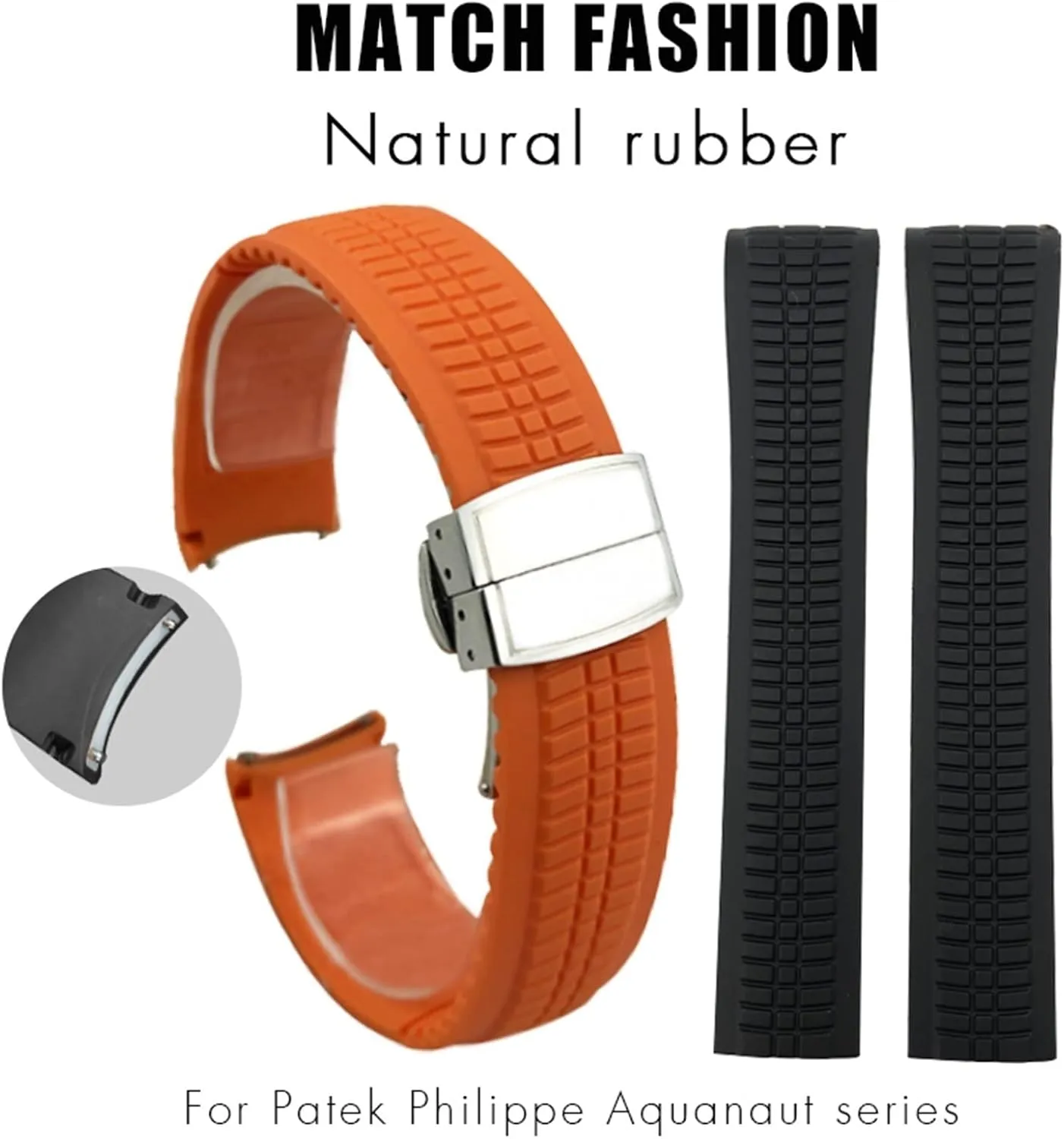 for Patek Philippe Aquanaut 5168G-010 Metal Pins Watch Belt 21mm Rubber Watchband (Color : Green, Size : Silver Buckle)