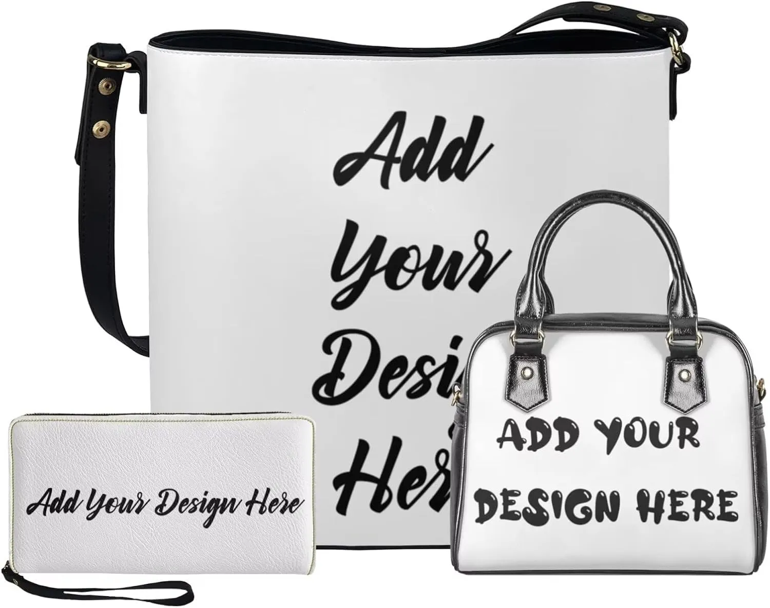 FOR U DESIGNS Leather Shoulder Tote Bags for Women for Work Travel Crossbody Bucket Bag Purses Cute Satchel Handbags Set