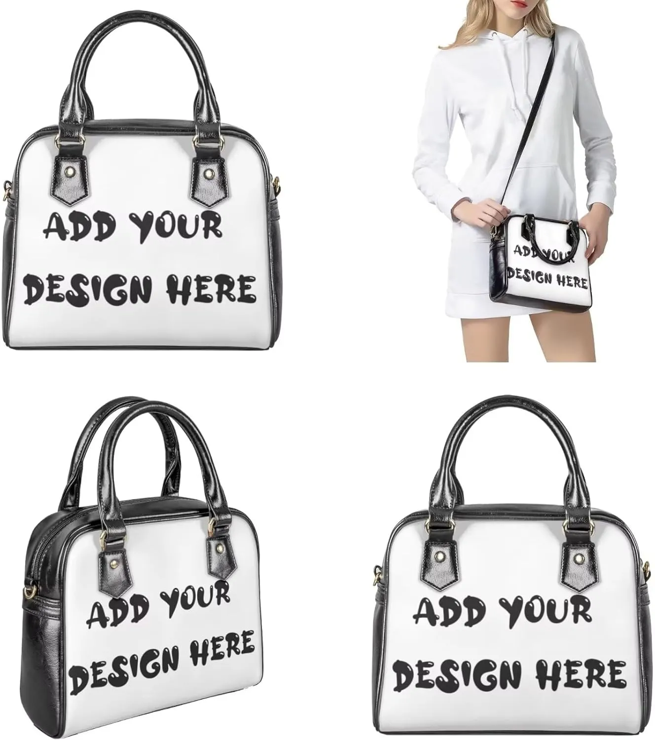 FOR U DESIGNS Leather Shoulder Tote Bags for Women for Work Travel Crossbody Bucket Bag Purses Cute Satchel Handbags Set