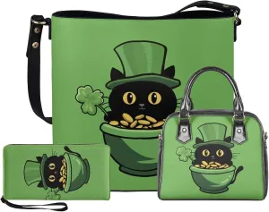 FOR U DESIGNS Purses and Handbags for Women St. Patrick's Day Tote Purse and Wallet Set Leather Crossbody Hobo Satchel Bags