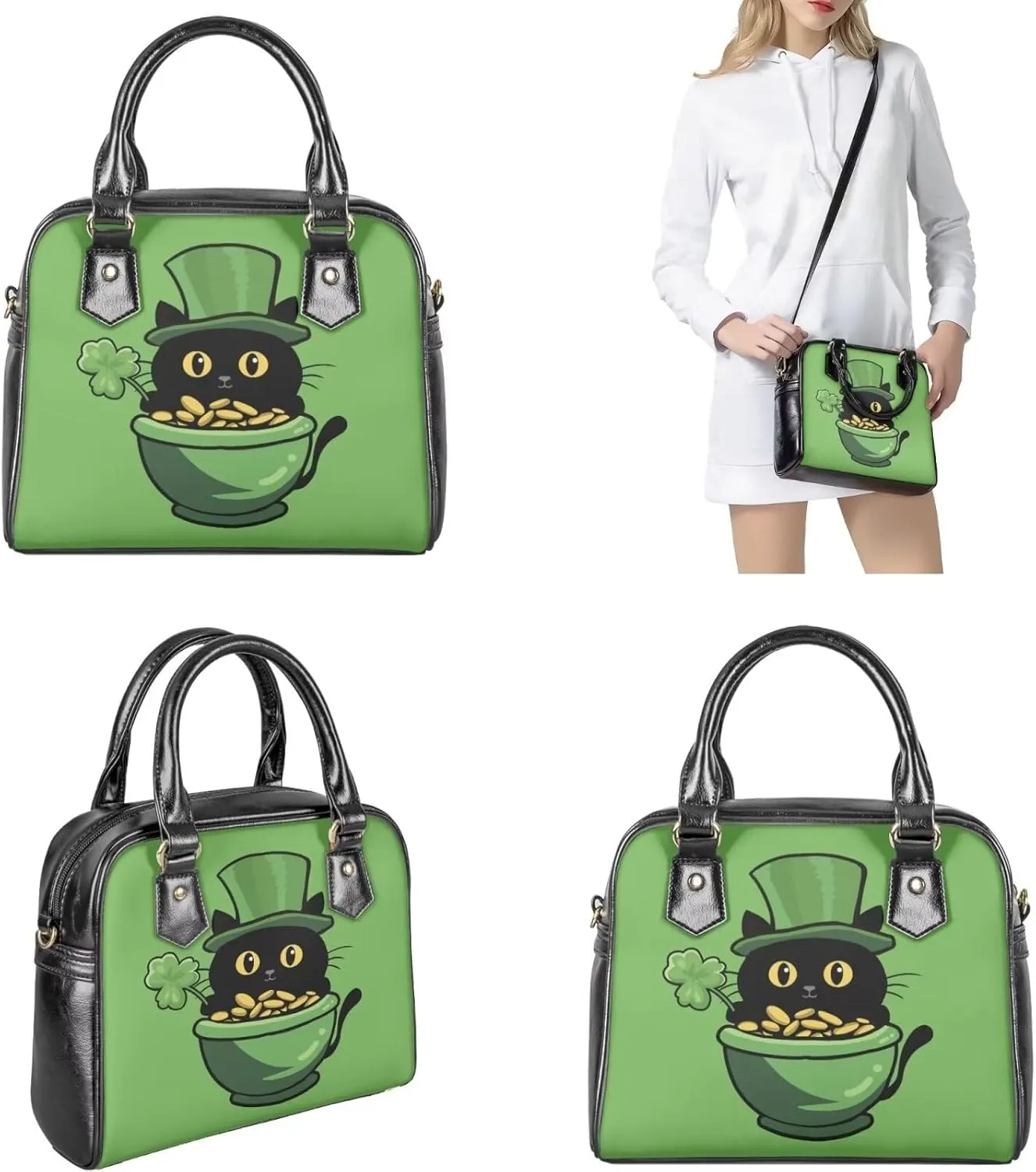 FOR U DESIGNS Purses and Handbags for Women St. Patrick's Day Tote Purse and Wallet Set Leather Crossbody Hobo Satchel Bags