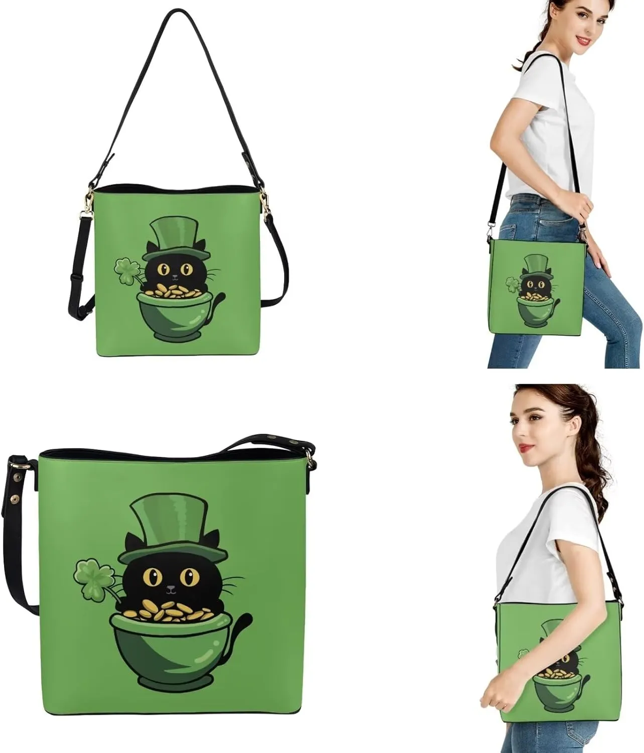 FOR U DESIGNS Purses and Handbags for Women St. Patrick's Day Tote Purse and Wallet Set Leather Crossbody Hobo Satchel Bags