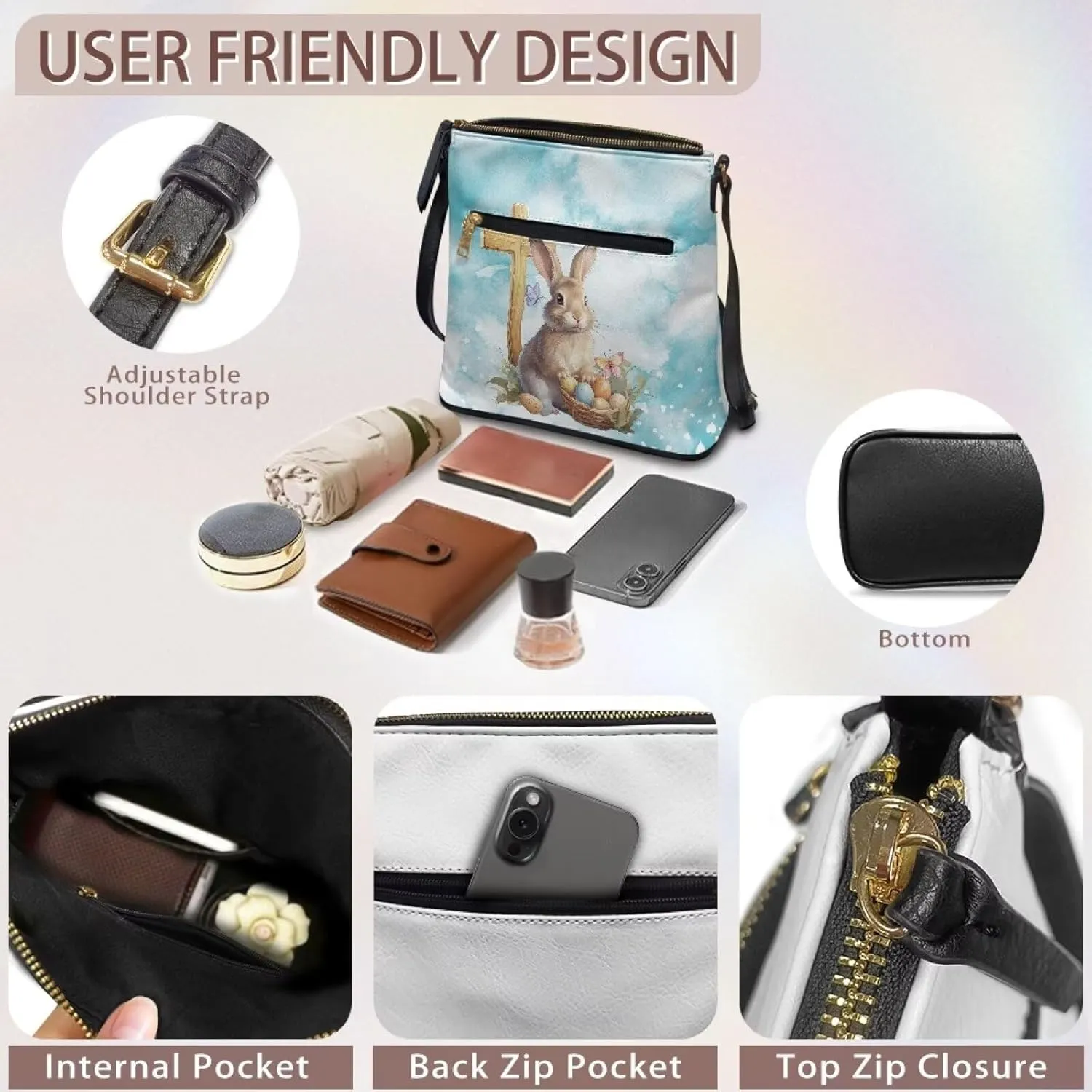 FOR U DESIGNS Travel Crossbody Bags for Women Anti Theft Trendy Shoulder Bags for School Leather Sling Bag
