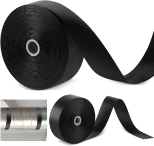 Frienda 2 Rolls Duct Strap Duct Support Webbing Wide Webbing Strap Support Belt Heavy Duty(300 ft X 1.97 Inch,Black)