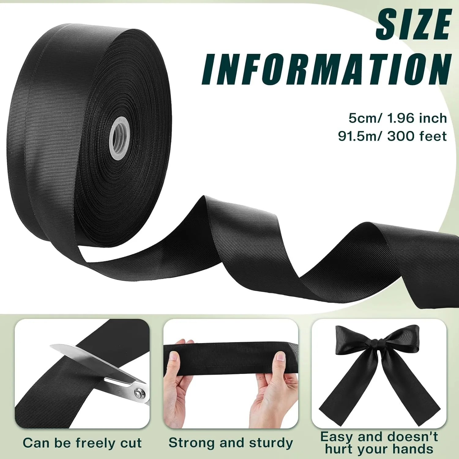Frienda 2 Rolls Duct Strap Duct Support Webbing Wide Webbing Strap Support Belt Heavy Duty(300 ft X 1.97 Inch,Black)