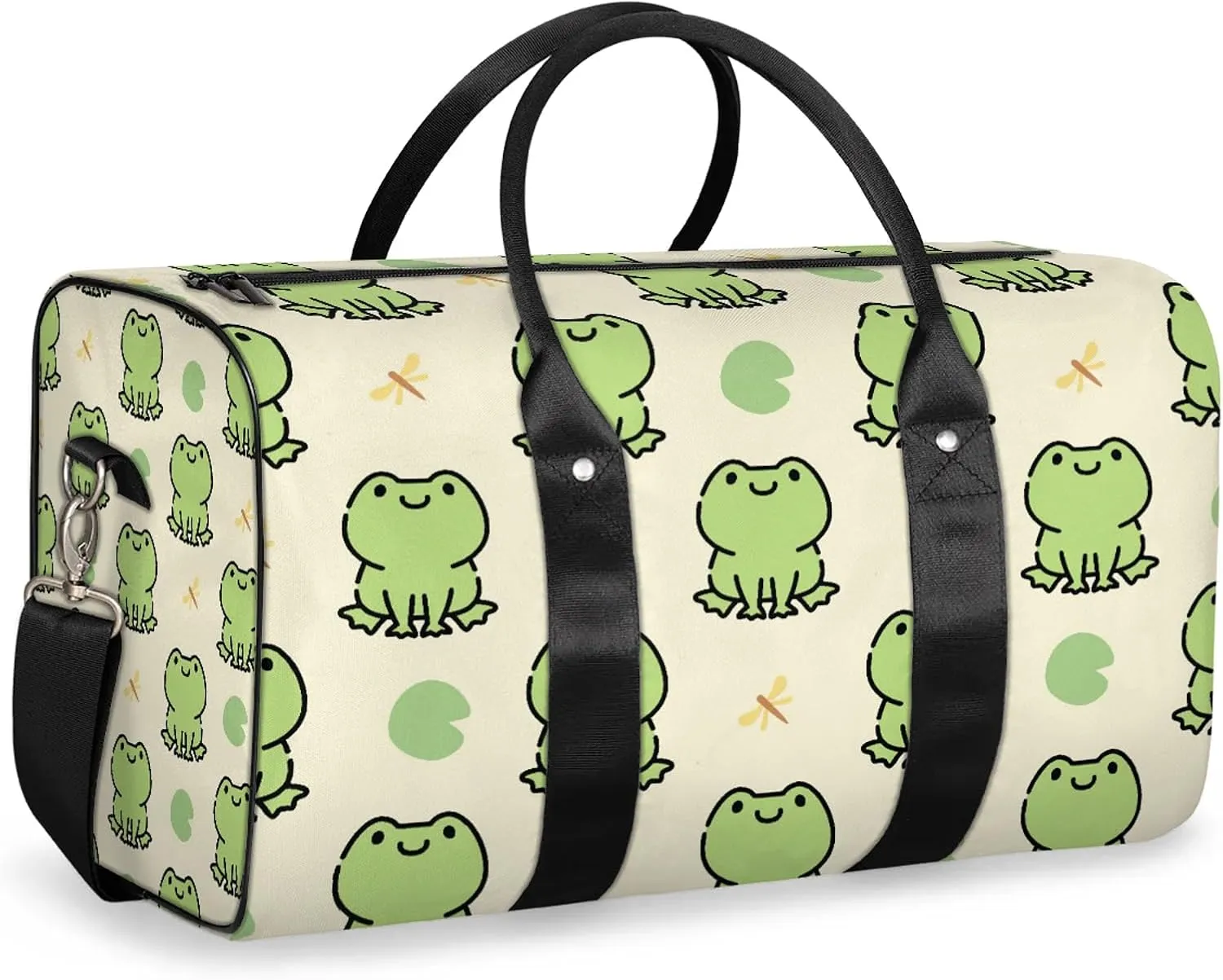 Frog Travel Duffle Bag, Weekender Bags for Women Men, Carry on Overnight Bag Waterproof Gym Bags, Hospital Bag for Labor and Delivery