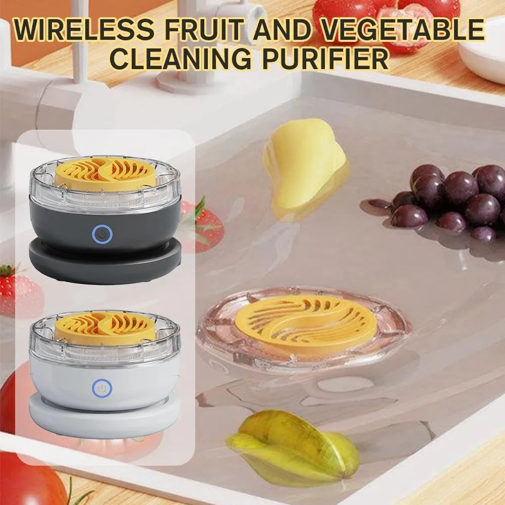 Fruit and Vegetable Washing Machine, New Portable IPX7 Fruit Cleaner Device with Wireless Charging & Hydroxyl Water Ion Purification Technology for Fruits, Vegetables, Aquatic Products, Meat