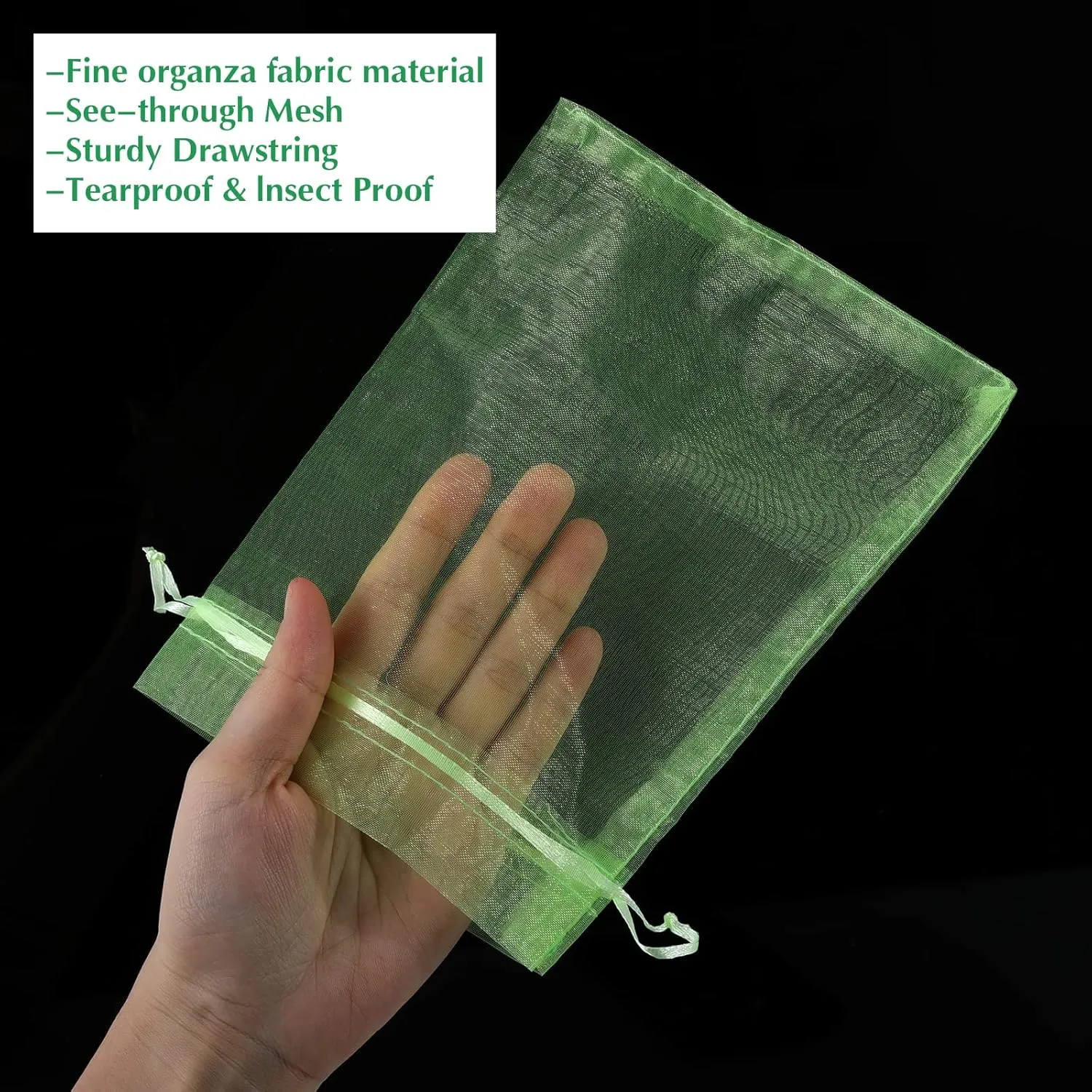 Fruit Protection Bags, Kikhope 20 Pcs 20''×14''Fruit Netting Bags, Garden Fruit Cover Mesh Bag with Drawstring, Netting Barrier Bags for Plant Fruit Flower and Vegetables