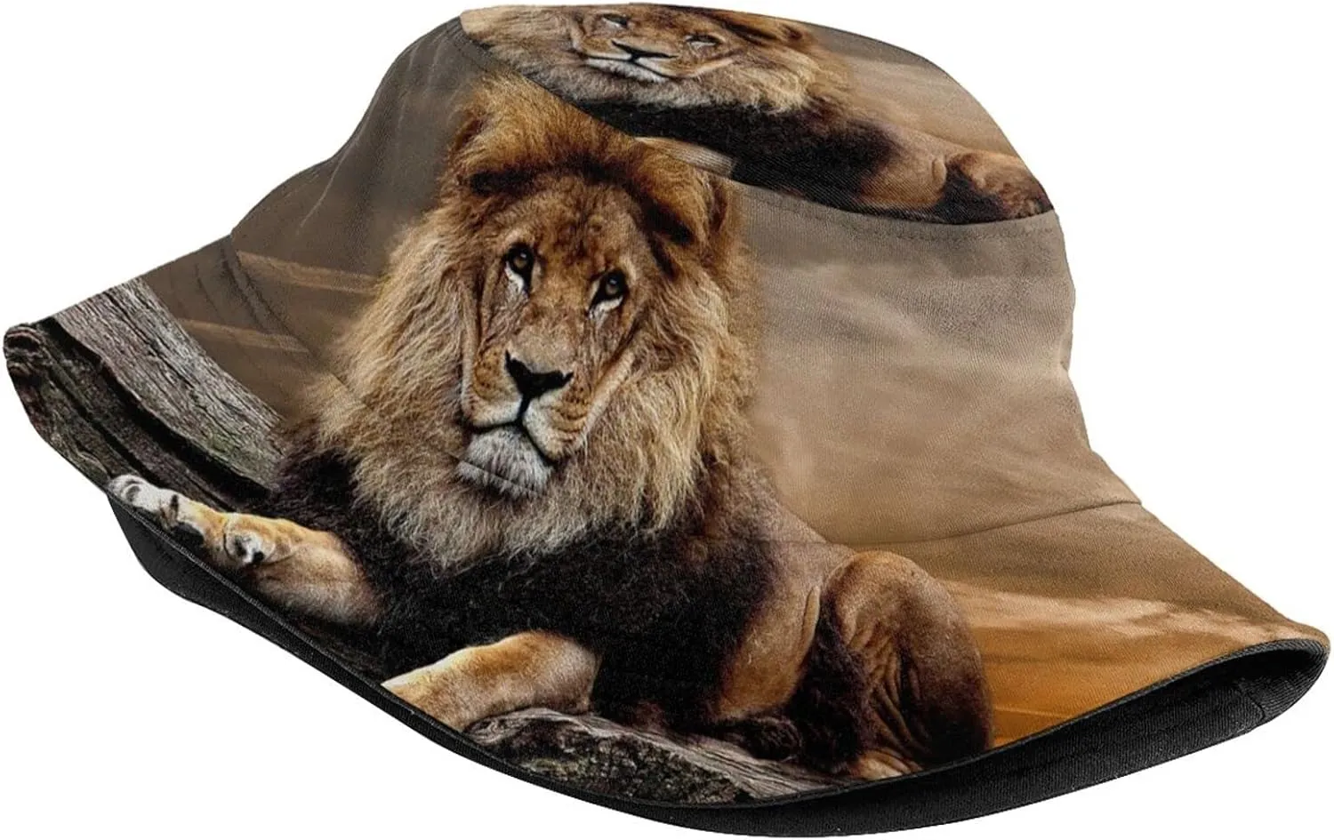 Funny Lion Bucket Hats Summer Travel Beach Sun Hat Outdoor Animal Cap Unisex Women Men