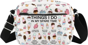 G2TUP Popsicle Lover Gift My Spare Time Ice Cream Tote Bag Soft ServeHandbag Foodie Gelato Lover Funny Dessert Lover Gift