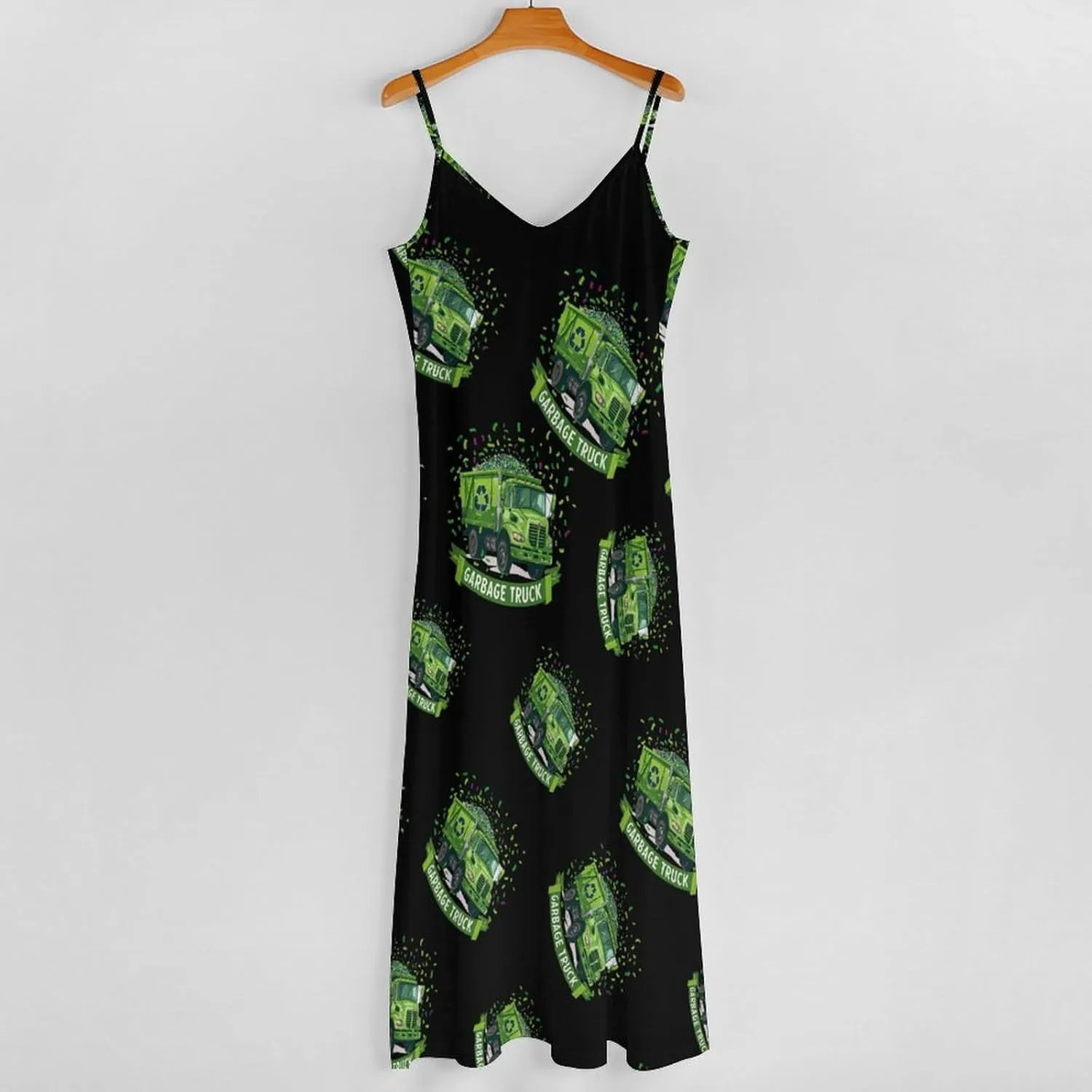 Garbage Truck Womens Sling Dress Sleeveless Maxi Beach Dress