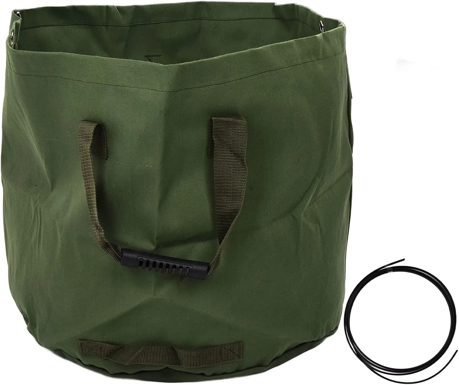 Garden Leaf Bag with Handles, 33 Gallons Waterproof Canvas Garbage Storage Bag Lawn Container Garden Organizing Bag Reusable Leaf Trash Bag for Lawn and Garden Cleaning