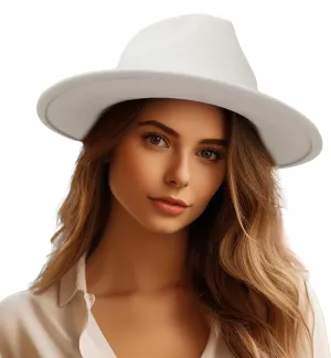 GEMVIE Women & Men Multi-Color Fedora Hat Wide Brim Floppy Panama Hat with Belt Buckle