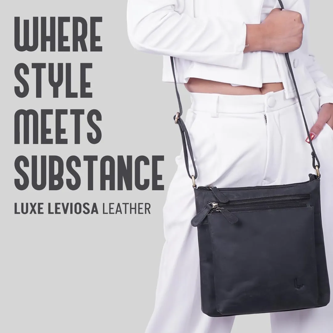 Genuine Leather Crossbody Bag for Women – Medium Size Leathure Purse, Stylish and Durable Handbags for Women