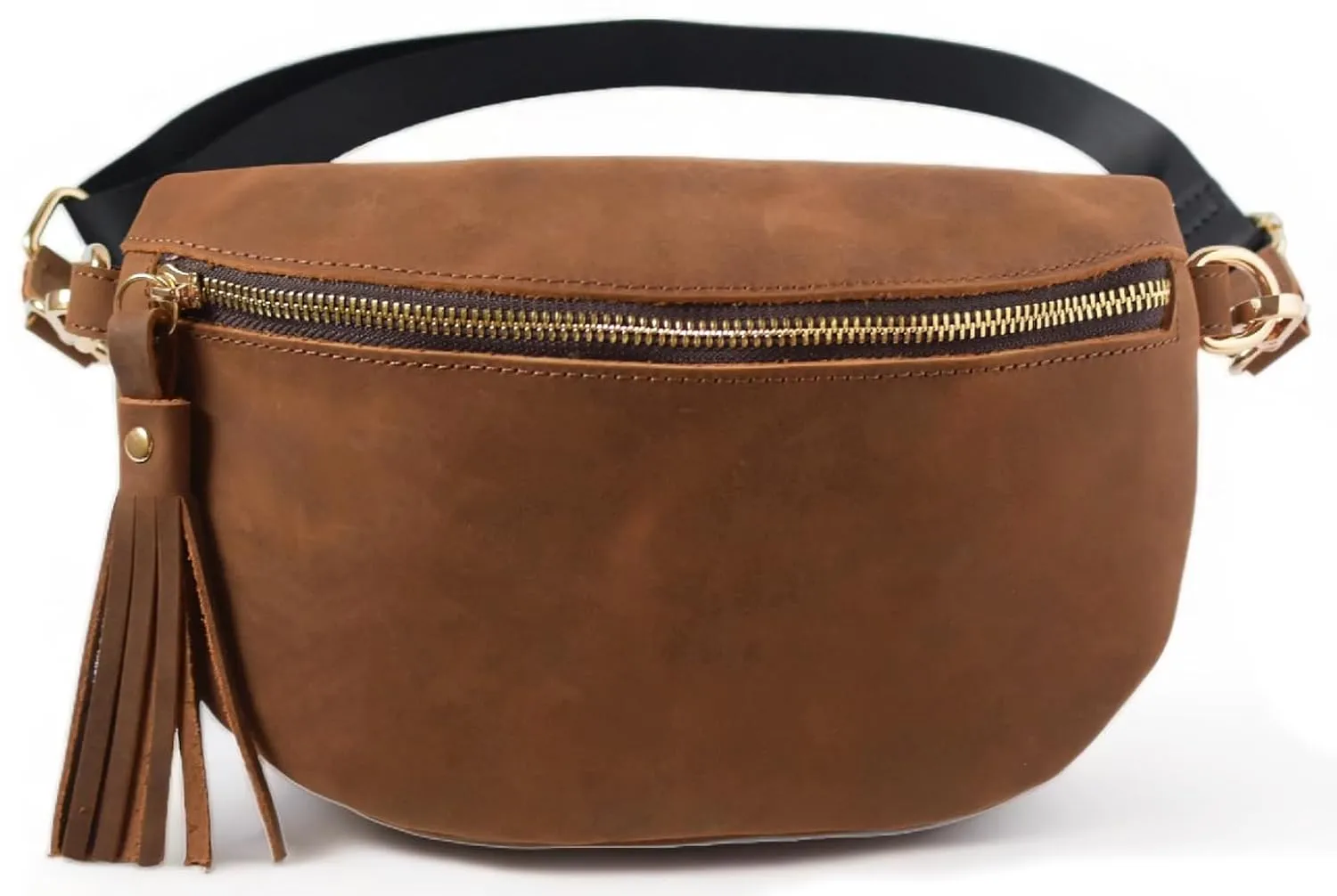 Genuine Leather Fanny Pack Crossbody Bags for Women Fashion Sling Purse Shoulder Bag Leather Causal Chest Bum Bag Brown Cross Body Purse