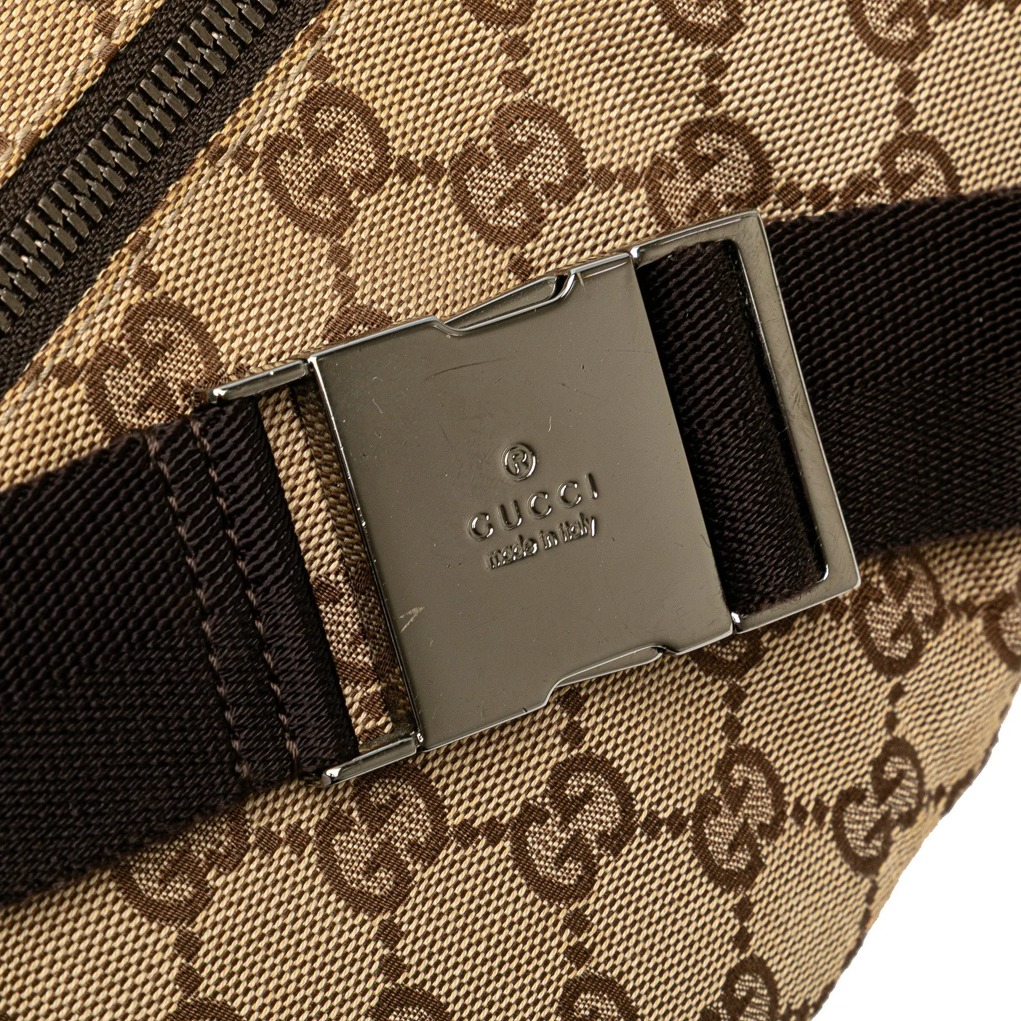 GG Canvas Double Pocket Belt Bag