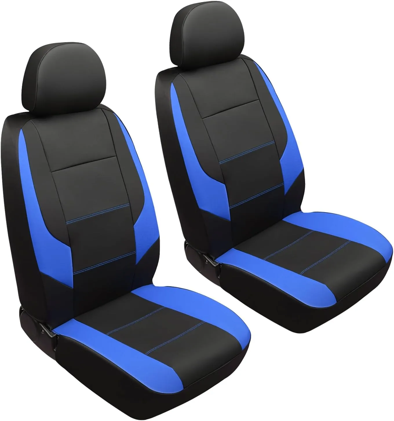 GIANT PANDA Front Car Seat Cover Custom Fit Toyota Tacoma 2016 2017 2018 2019 2020 2021 2022 2023 2024 Double & Crew Cab SR, SR5, Limited, TRD Pro, TRD Sport, TRD Off-Road, Faux Leather (Black Blue)