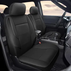 GIANT PANDA Full Set Car Seat Cover Custom Fit Toyota Tacoma 2016 2017 2018 2019 2020 2021 2022 2023 Double & Crew Cab and Extended Cab,SR, SR5, Limited, TRD Pro, Sport, Off-Road, Faux Leather (Black)