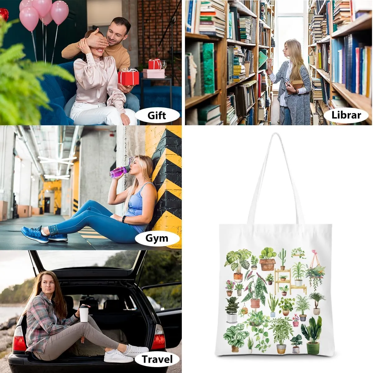 Gifts for Plant Lovers Tote Bag Flowers Beach Bag Insect Pumpkin Fall Halloween Travel Gifts Gardening