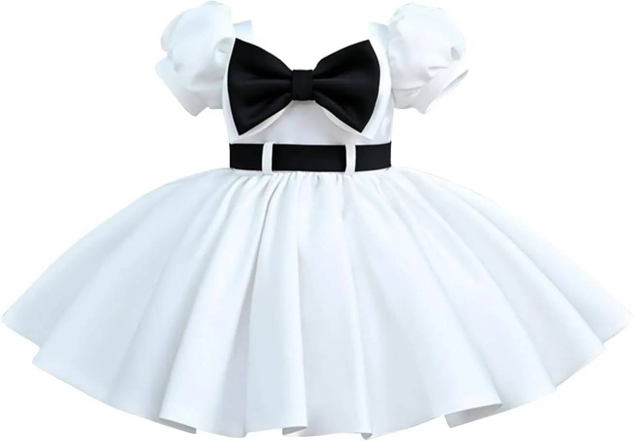 Girls Trendy Pageant Evening Gowns Wedding Part𝐲 Dresses Lanter𝐧 Sleeve Tulle Tutu Princess Dress with Belt
