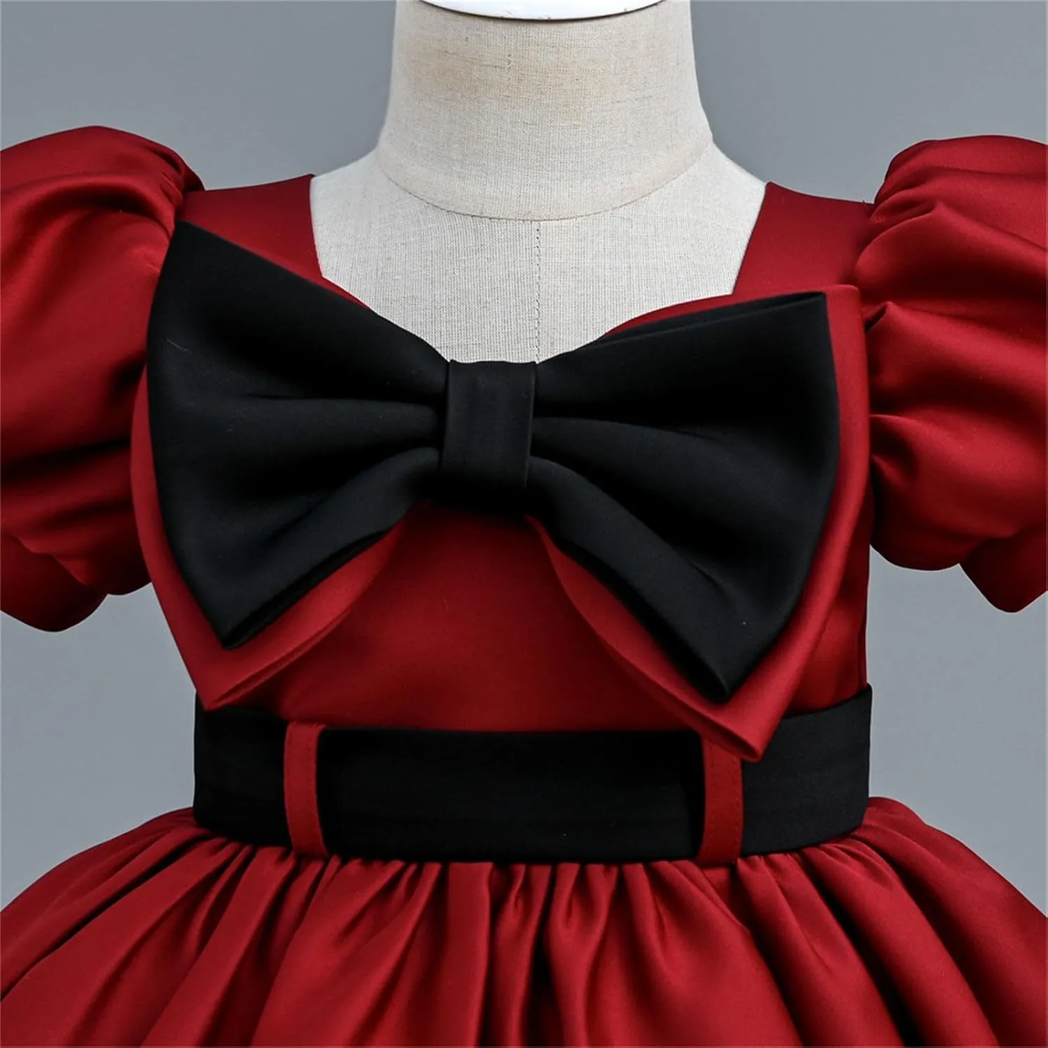 Girls Trendy Pageant Evening Gowns Wedding Part𝐲 Dresses Lanter𝐧 Sleeve Tulle Tutu Princess Dress with Belt