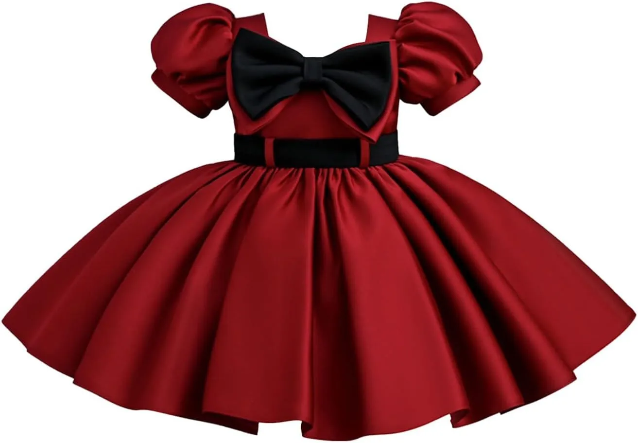 Girls Trendy Pageant Evening Gowns Wedding Part𝐲 Dresses Lanter𝐧 Sleeve Tulle Tutu Princess Dress with Belt