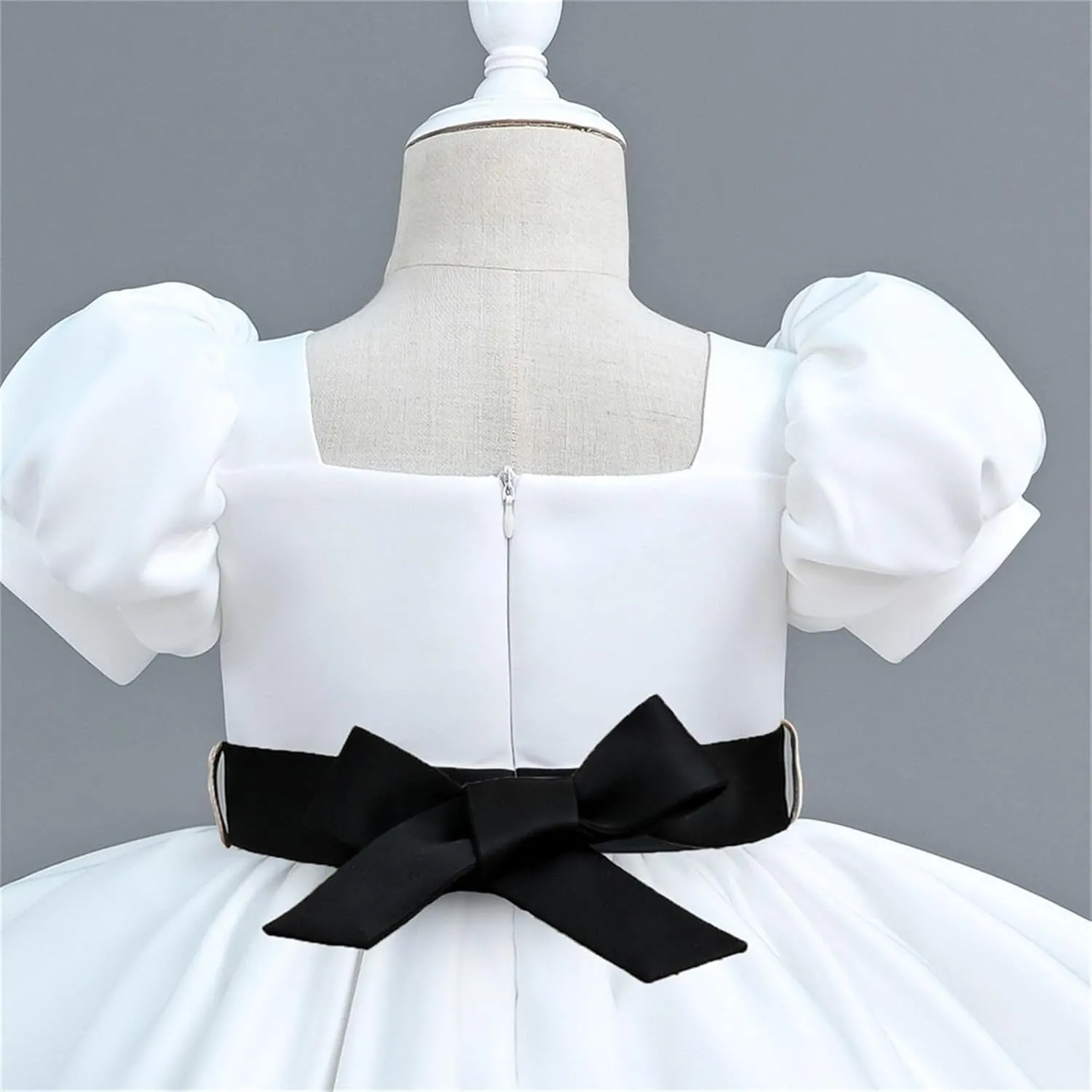 Girls Trendy Pageant Evening Gowns Wedding Part𝐲 Dresses Lanter𝐧 Sleeve Tulle Tutu Princess Dress with Belt