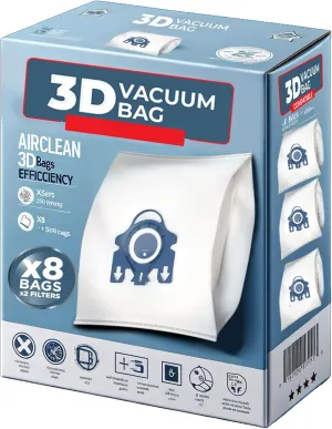 GN 3D Vacuum Cleaner Bags Compatible Replacement for Miele Classic C1, Complete C1, Complete C2, Complete C3, S227/S240, S270,S400,S2,S5,S8 Series Canister PS03 (16 Dust Bags   4 Set Filters)