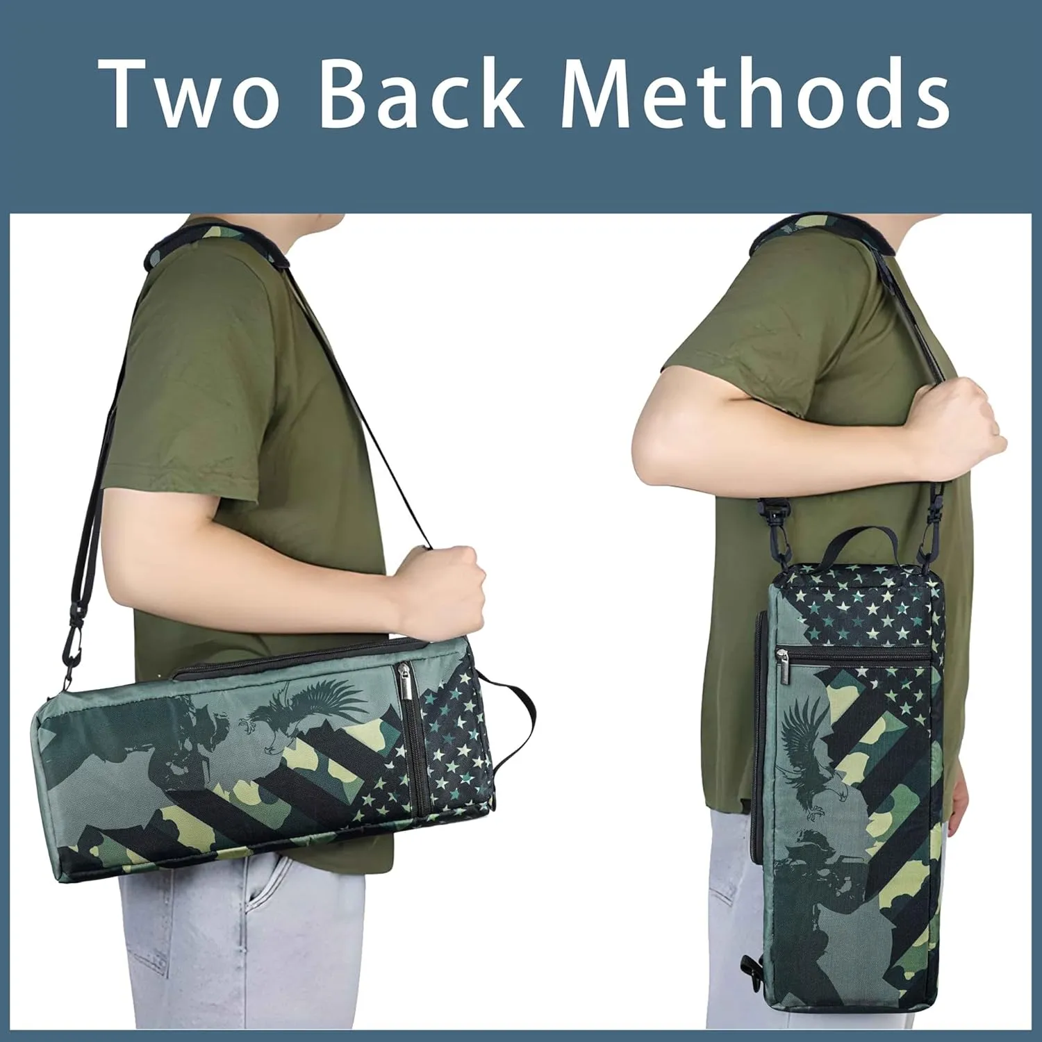 Golf Cooler Bag Plus Ice Pack Soft Sided Insulated Cooler Bag- Holds 6 Pack of Cans or 2 Wine Bottles - Grey Camo Golf Beer Sleeve Black Fits Discreetly in Golf Bags