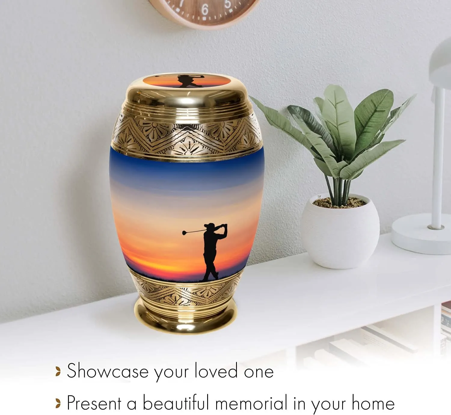 Gone Golfing Cremation Urn for Ashes Adult Male - Beautifully Handcrafted & Personalized Cremation Urns for Human Ashes Adult Man