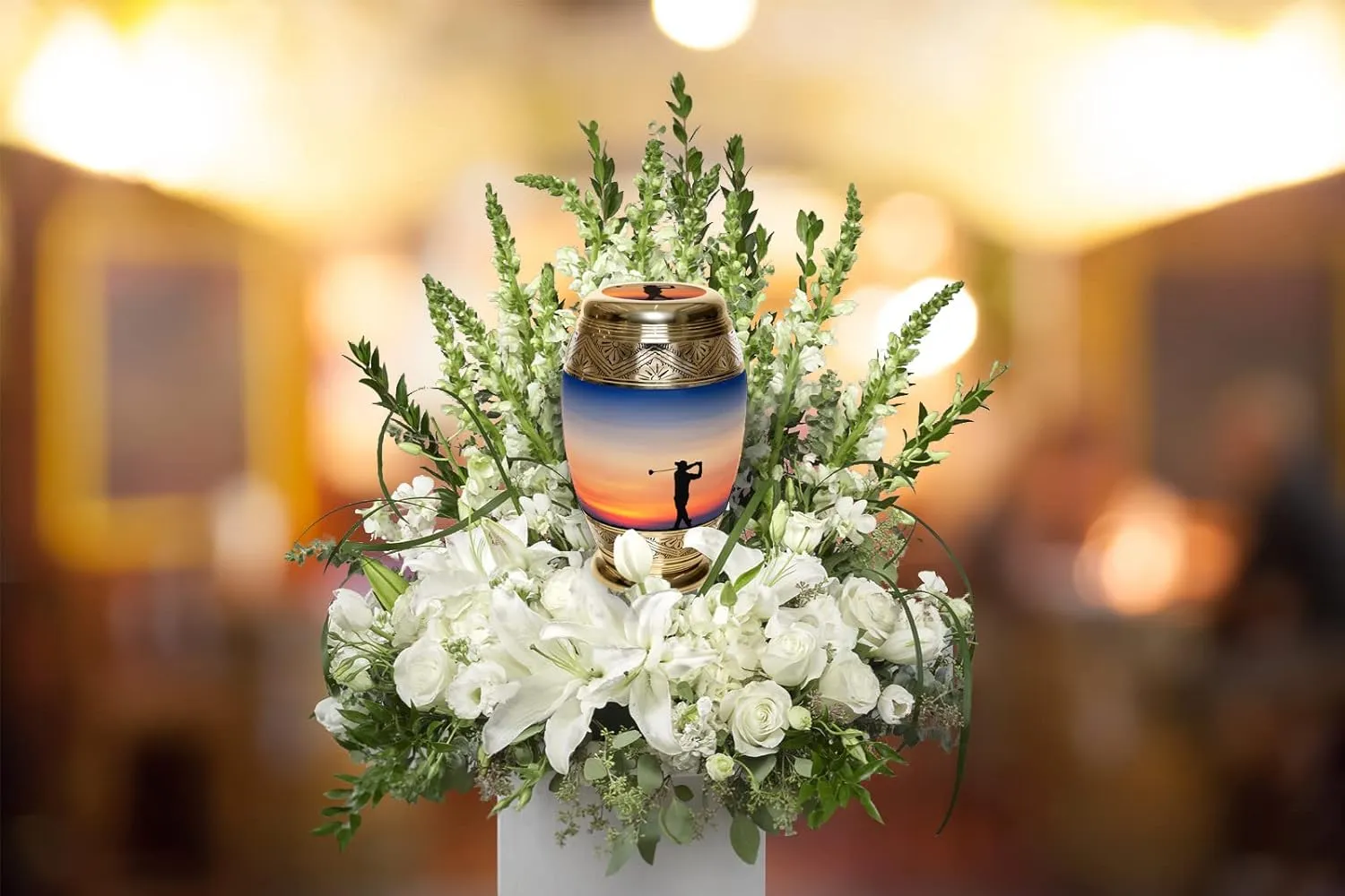 Gone Golfing Cremation Urn for Ashes Adult Male - Beautifully Handcrafted & Personalized Cremation Urns for Human Ashes Adult Man