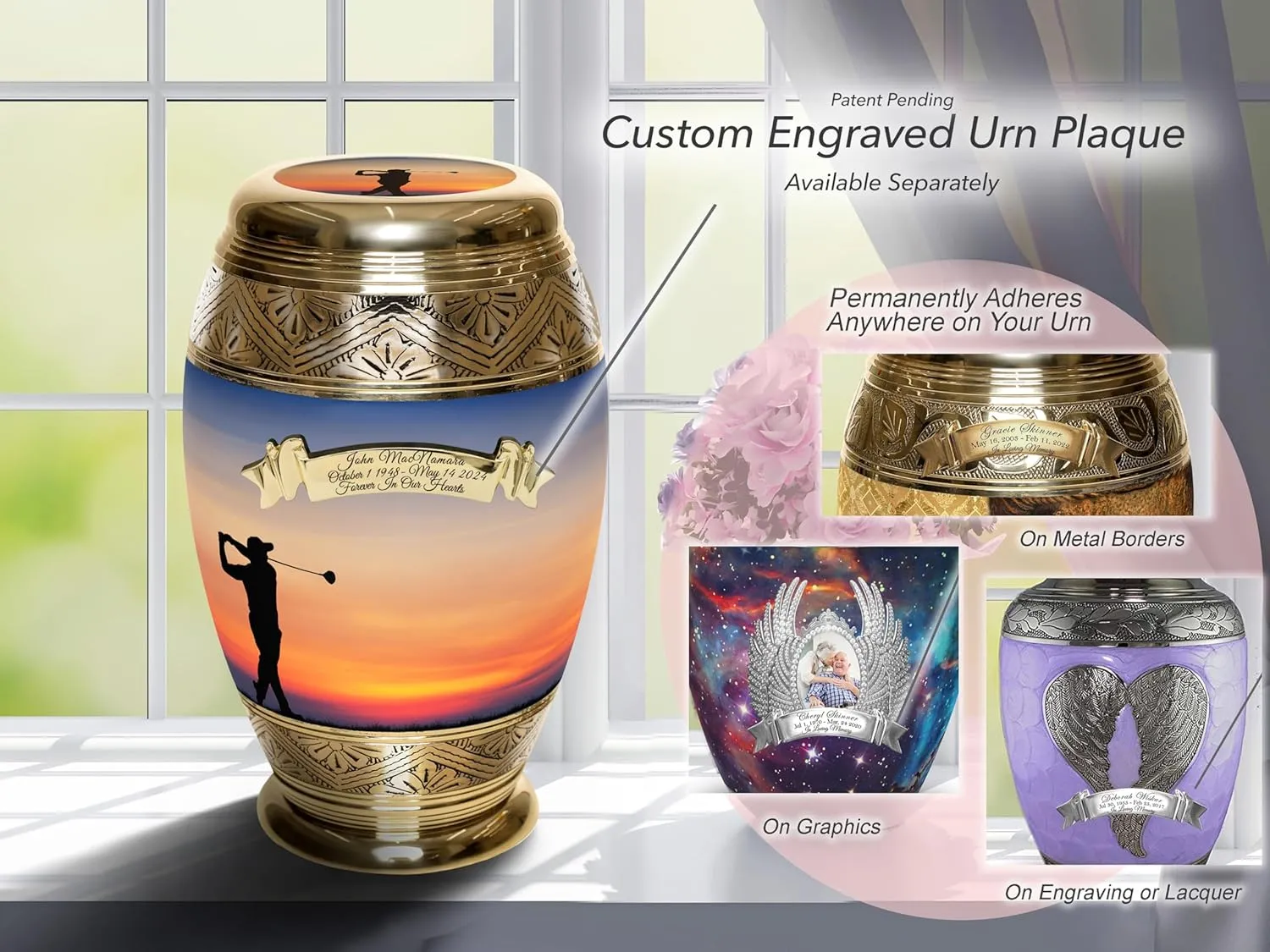 Gone Golfing Cremation Urn for Ashes Adult Male - Beautifully Handcrafted & Personalized Cremation Urns for Human Ashes Adult Man