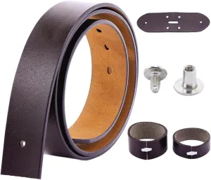 GORGECRAFT 49 Inch Cowhide Belt Strap Replacement 1-1/2"(38mm) Wide Genuine Leather Western Men's Waist Belt Strap Accessories Without Buckle with Iron Screws for Casual Jeans Dress Coconut Brown
