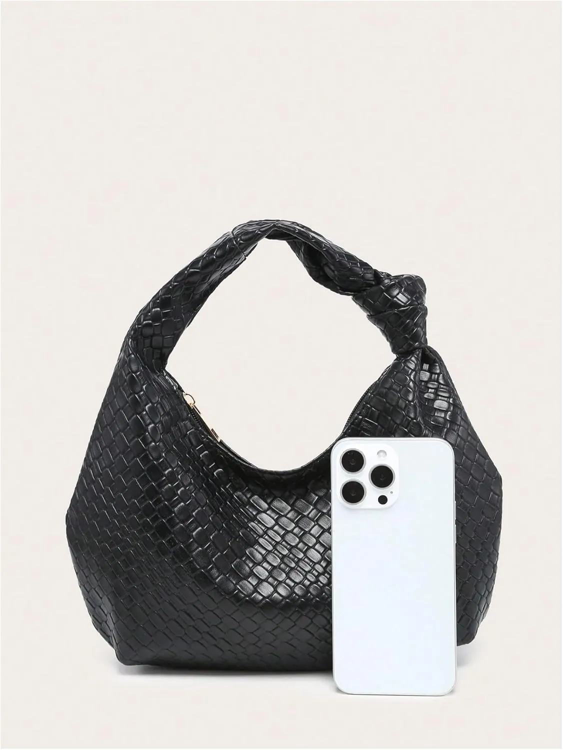 GORGLITTER Women's Hobo Purses Woven Purse Knot Leather Tote Bag