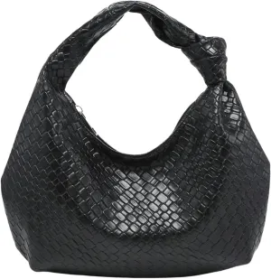 GORGLITTER Women's Hobo Purses Woven Purse Knot Leather Tote Bag